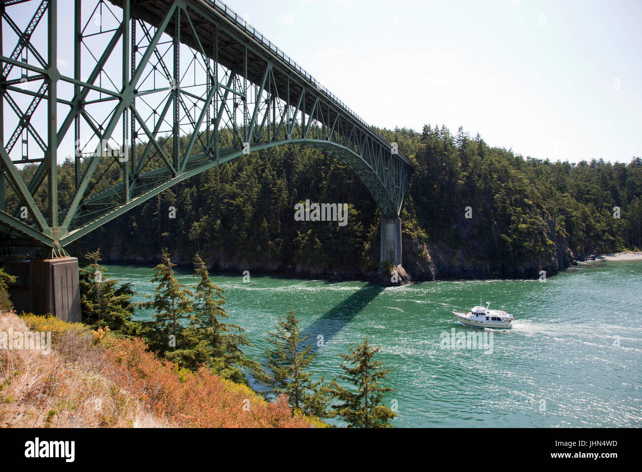 Inganno passare il ponte e inganno del parco statale, Fidalgo Island e Whidbay isola, nello Stato di Washington, USA, America Foto Stock