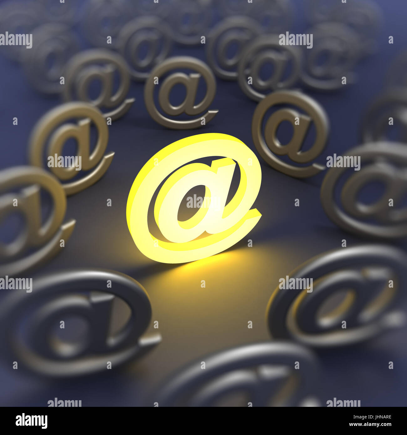 E-mail firmare sfocato Foto Stock