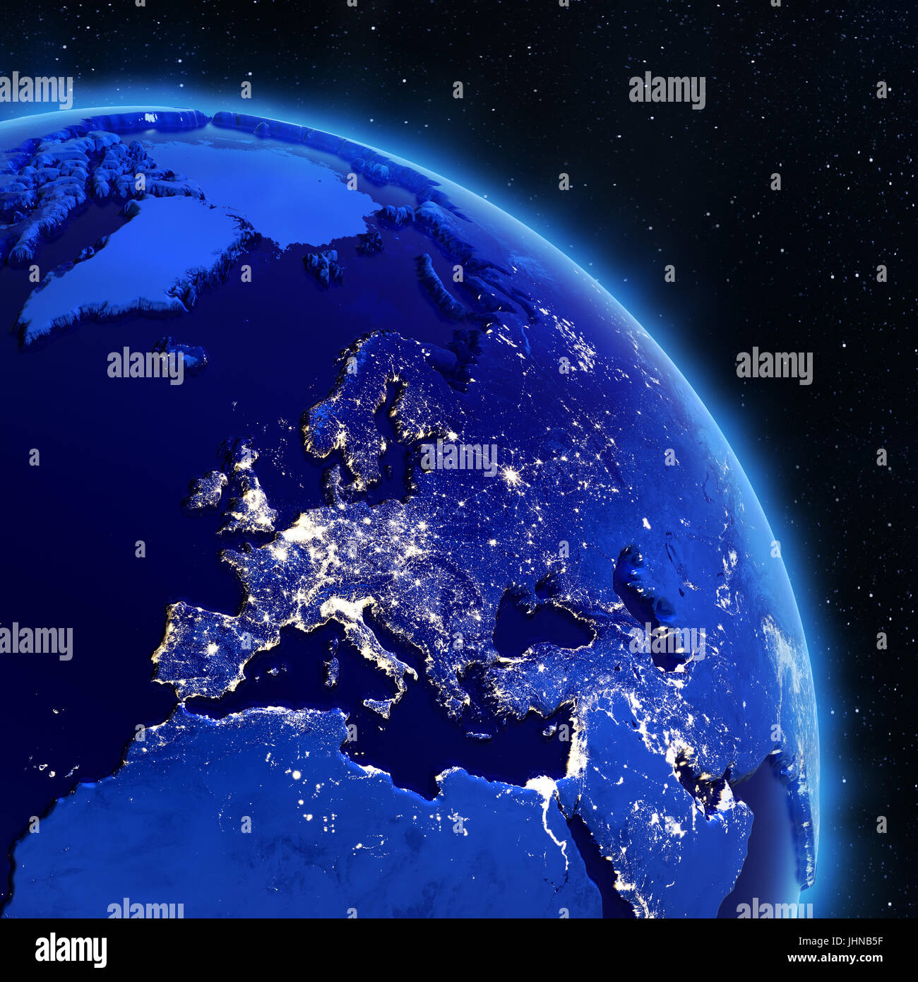 L'Europa dallo spazio Foto Stock