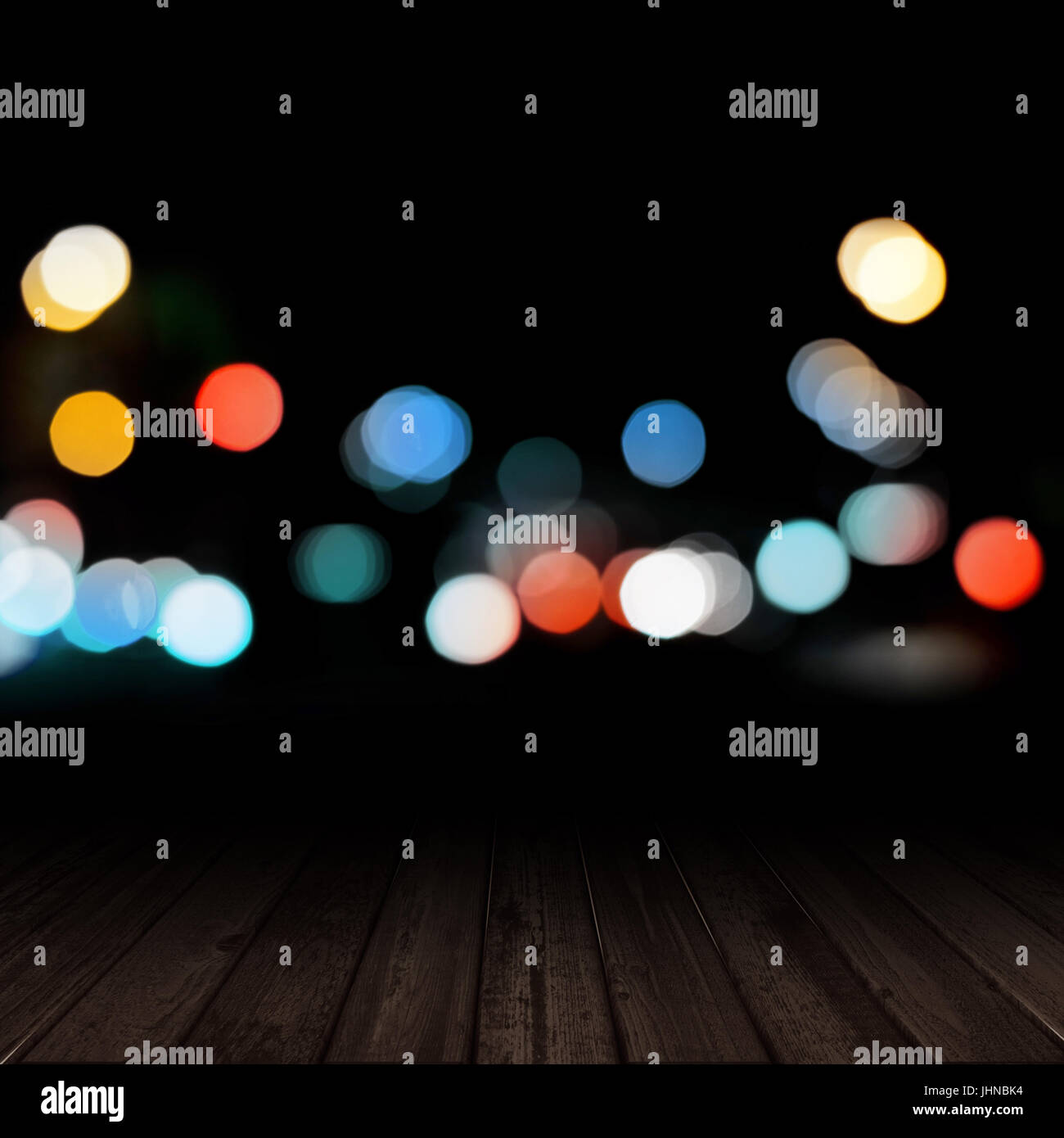 Luci della città bokeh di fondo Foto Stock