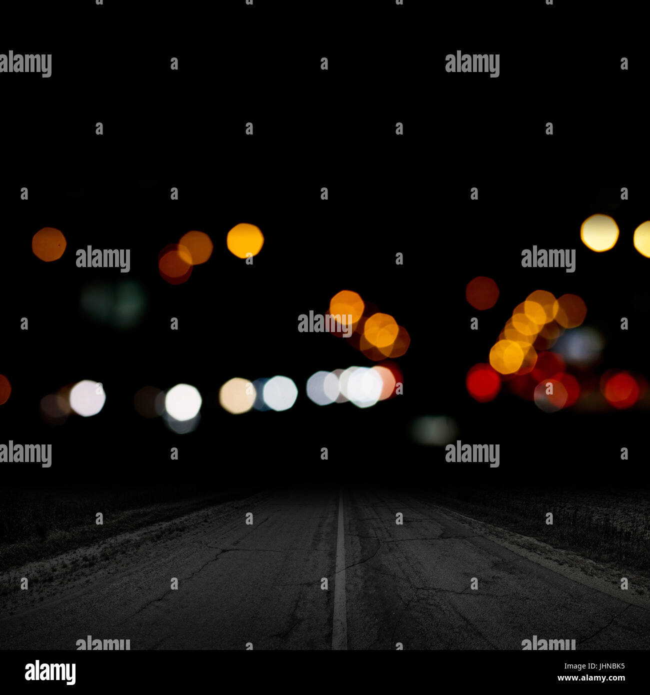 Luci della città bokeh di fondo Foto Stock