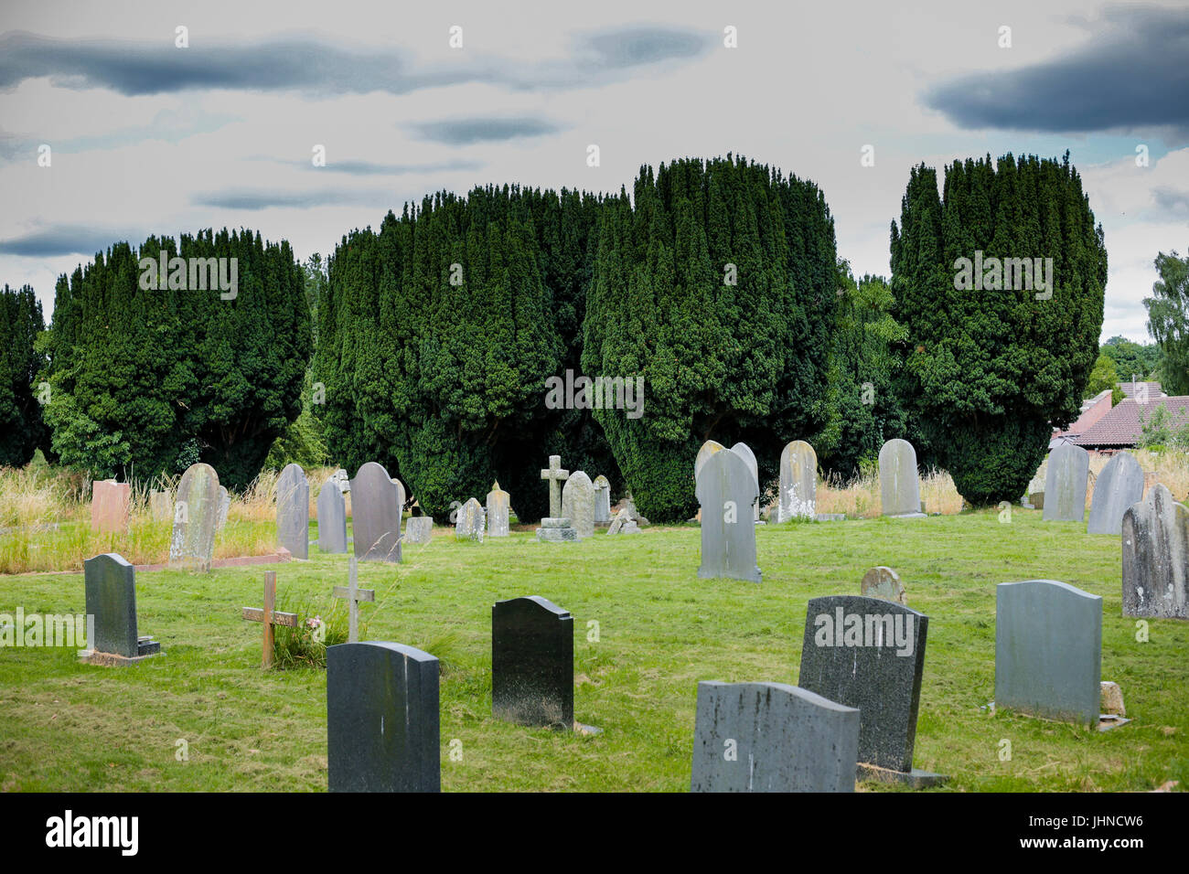 La chiesa cimitero presso i monaci Kirby nel Warwickshire Foto Stock