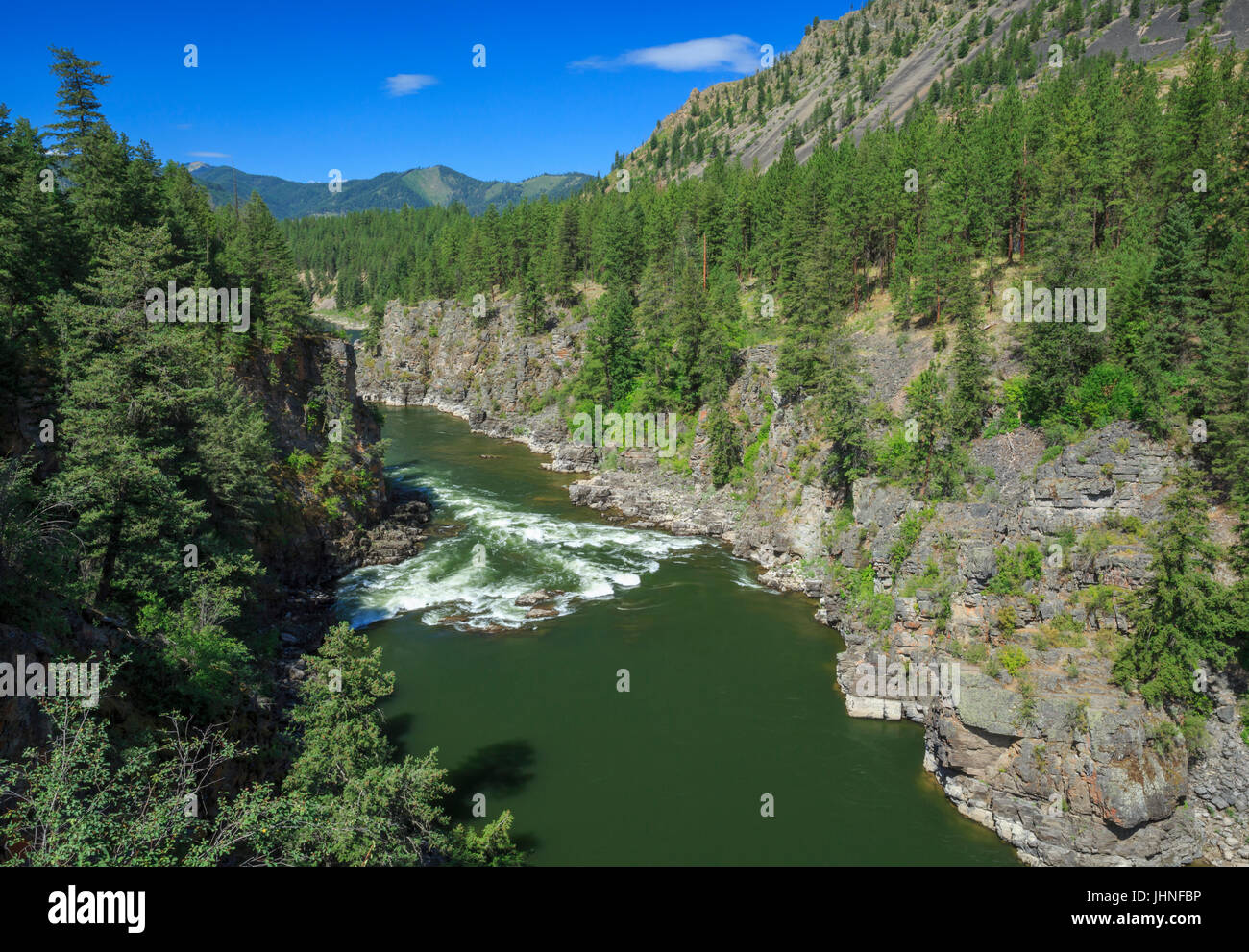 Fang rapide sul fiume Clark Fork in alberton gorge vicino Alberton, montana Foto Stock