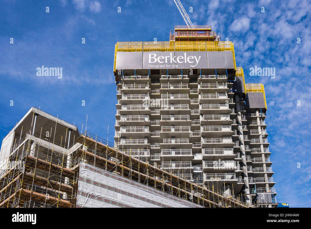 Gli sviluppatori di Berkeley costruzione a 250 City Road, Quartiere di Islington, London, England, Regno Unito Foto Stock