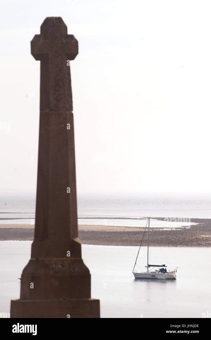 A Isola Santa Memoriale di guerra su Lindisfarne, Northumberland Foto Stock