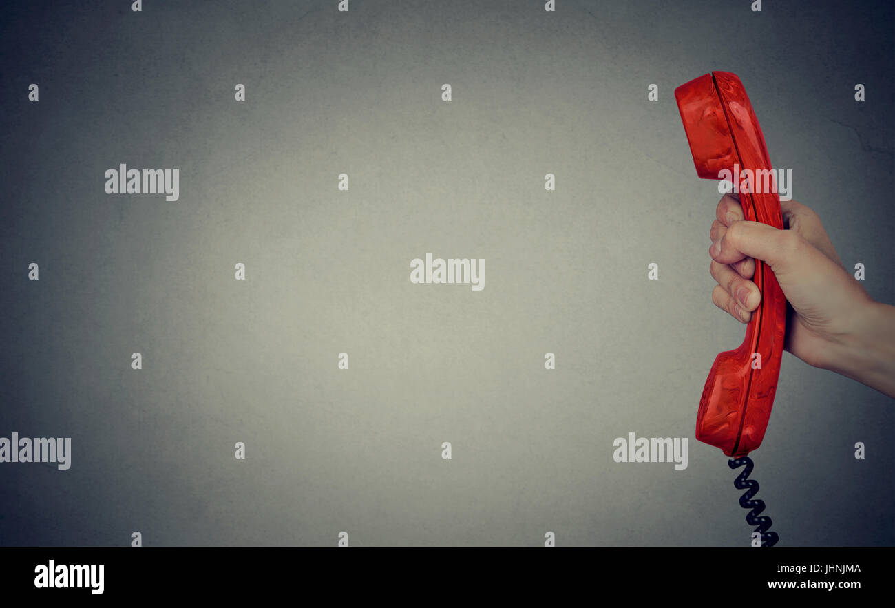 Comunicazione di Impresa nozione, vintage cornetta telefonica Foto Stock