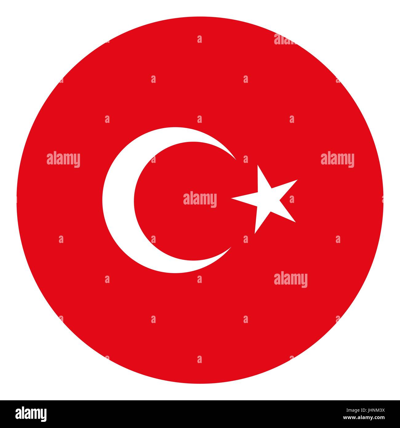 Illustrazione Vettoriale round Bandiera della Turchia Illustrazione Vettoriale