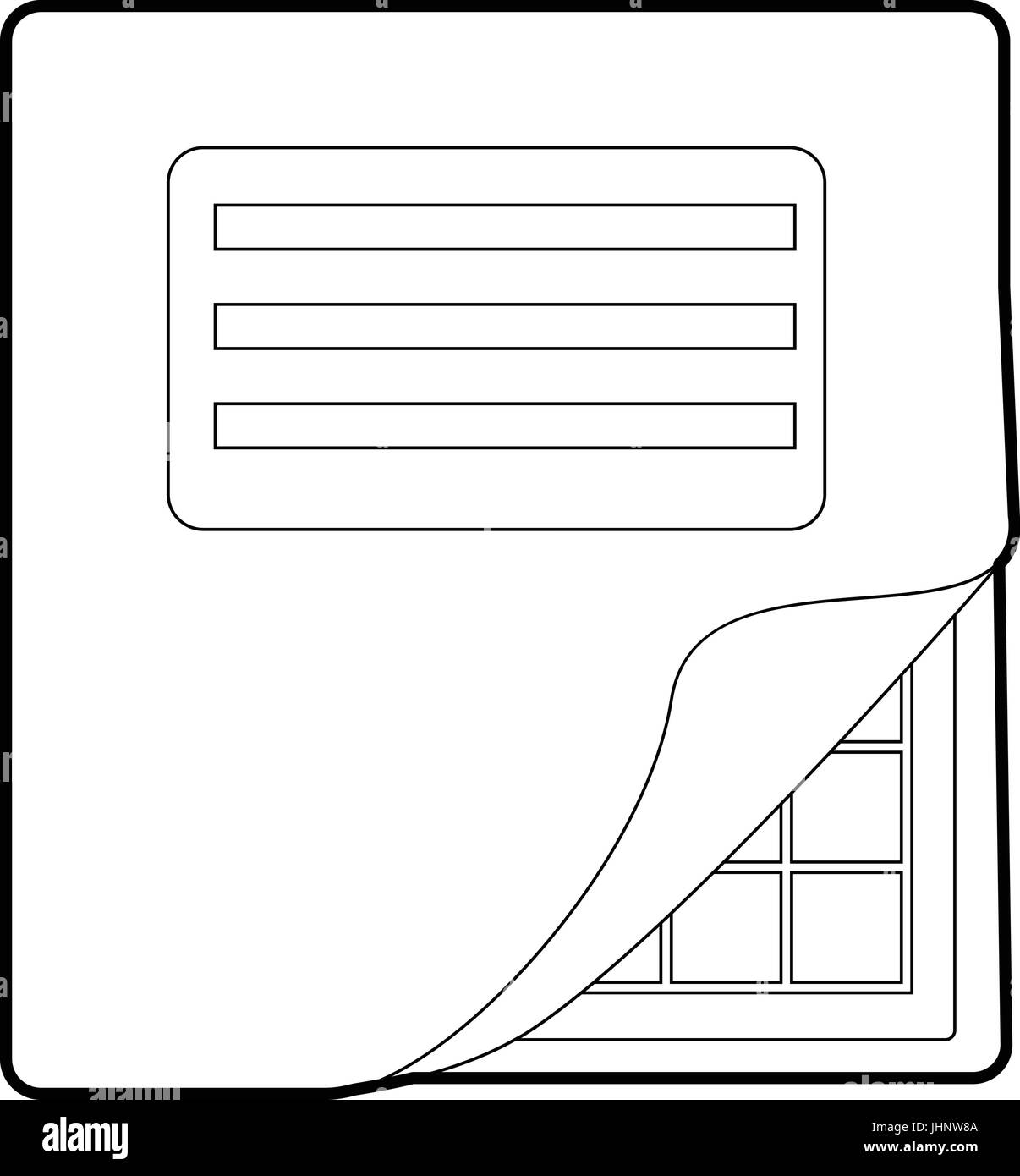 Cartella con la tabella excel, l'icona di stile di contorno Illustrazione Vettoriale