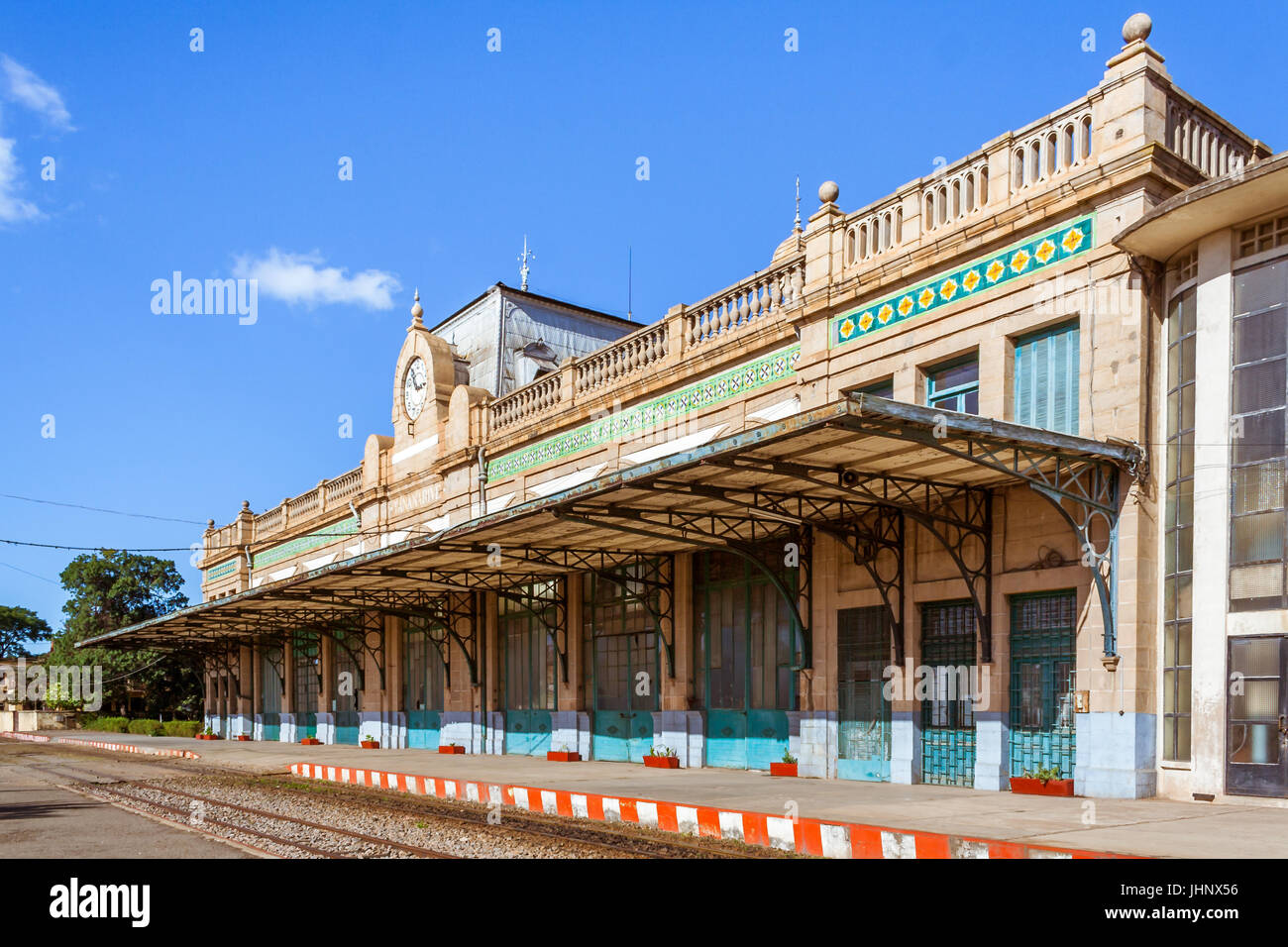 Il Soarano stazione ferroviaria di Antananarivo, capitale del Madagascar Foto Stock