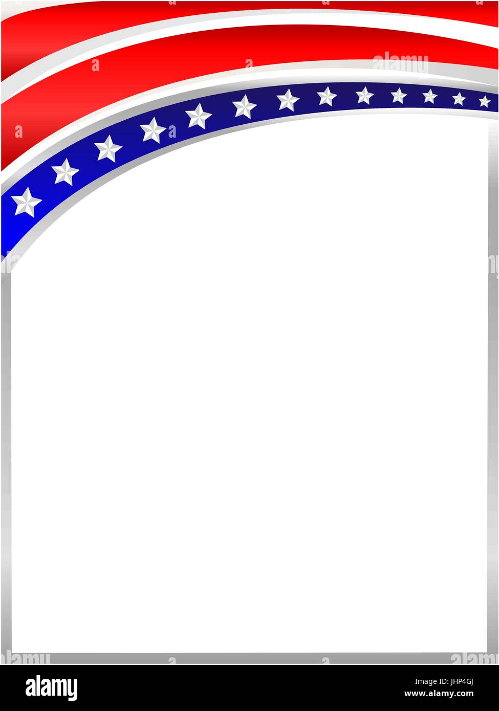 Bandiera americana telaio wave con spazio vuoto per il testo e le immagini. Illustrazione Vettoriale