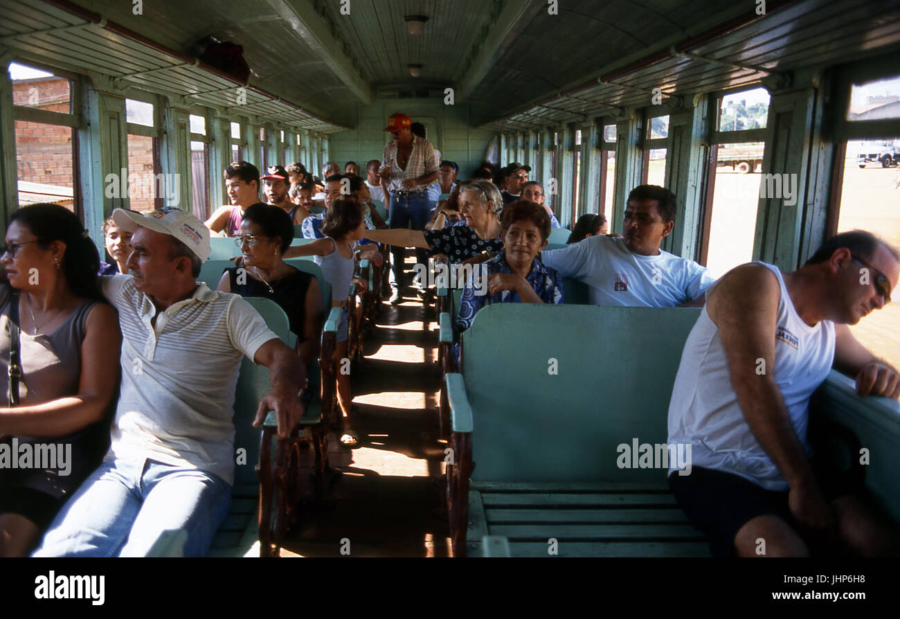 Interno del treno Madeira-Mamore; Rondônia; Brasile Foto Stock