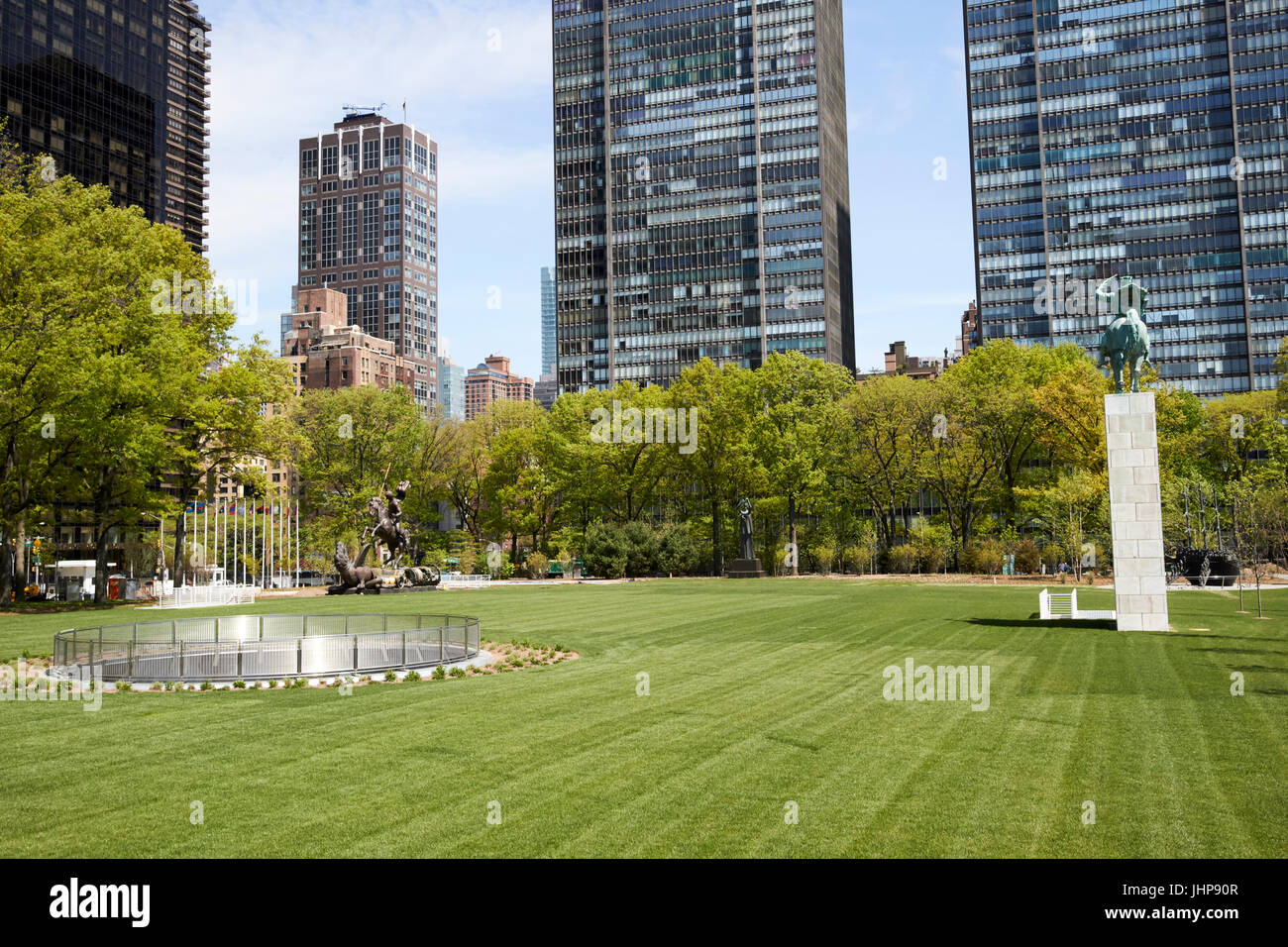 Onu prato nord resconstructed alle Nazioni Unite a New York City USA Foto Stock