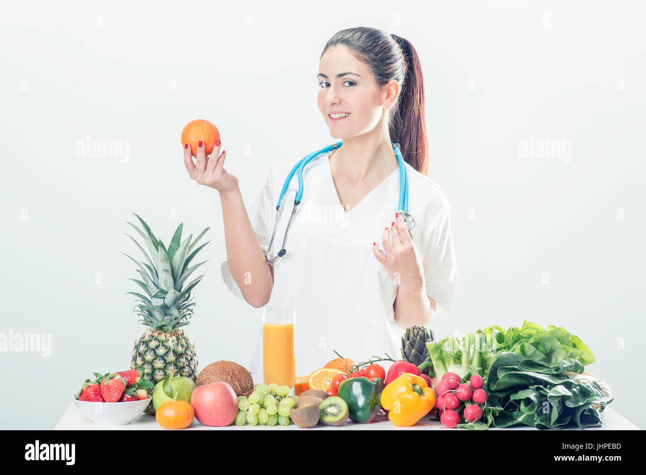 Nutrizionista medico donna Foto Stock