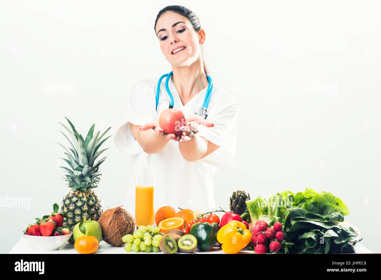 Nutrizionista medico donna Foto Stock