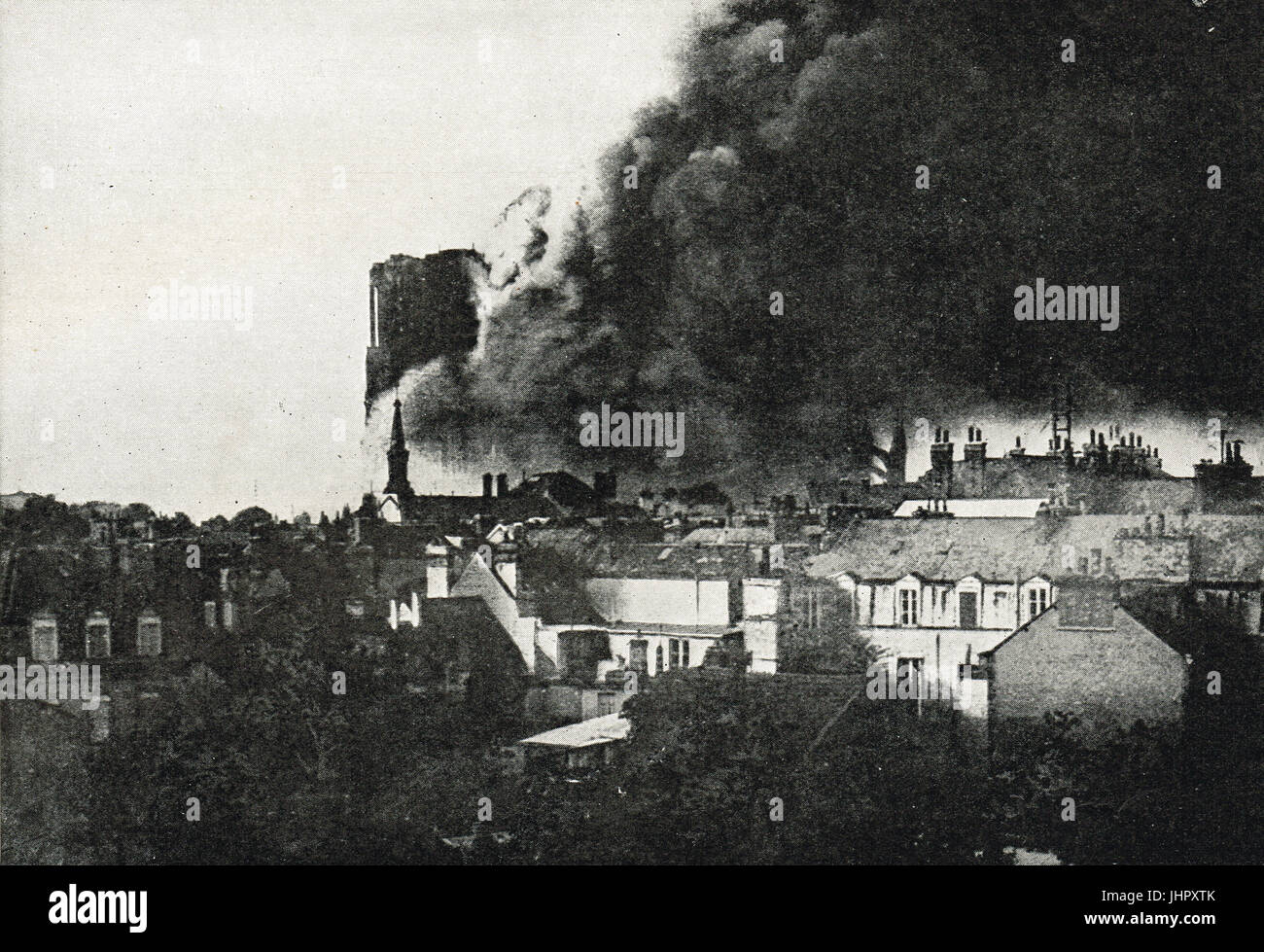 Il bombardamento della cattedrale di Reims, 1914 Foto Stock