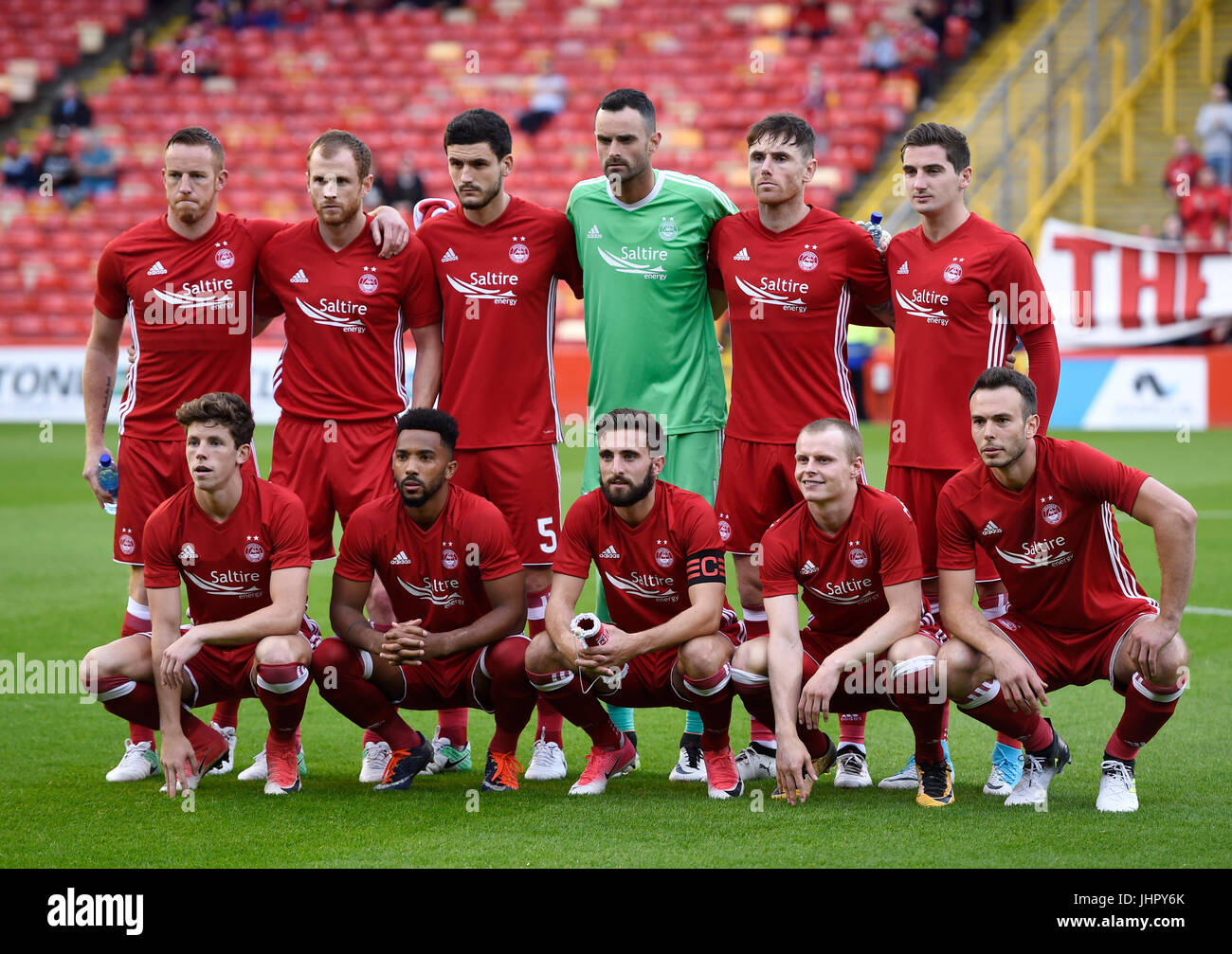 Il team di Aberdeen foto di gruppo prima della UEFA Europa League secondo turno di qualificazione, la prima gamba corrispondono al Pittodrie Stadium, Aberdeen. Stampa foto di associazione. Picture Data: giovedì 13 luglio, 2017 Foto Stock