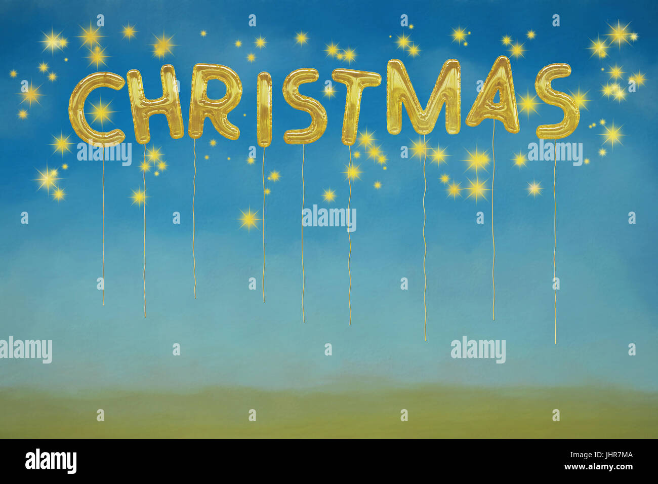 Sfondo di natale. Stile di lamina di oro palloncini. Foto Stock