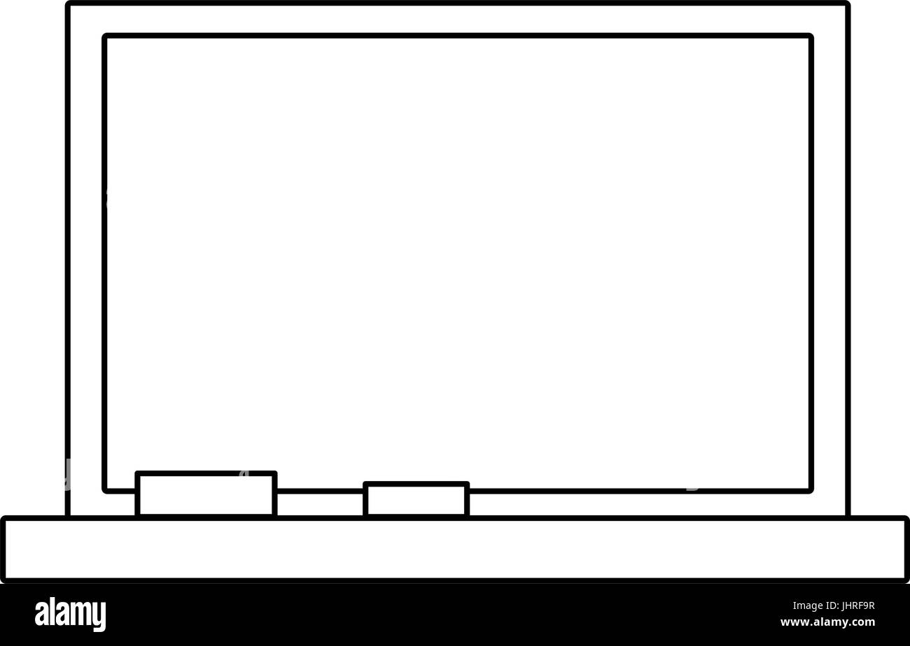 Scuola vuoto lavagna telaio di tessitura con gesso e vettore di gomma Illustrazione Vettoriale