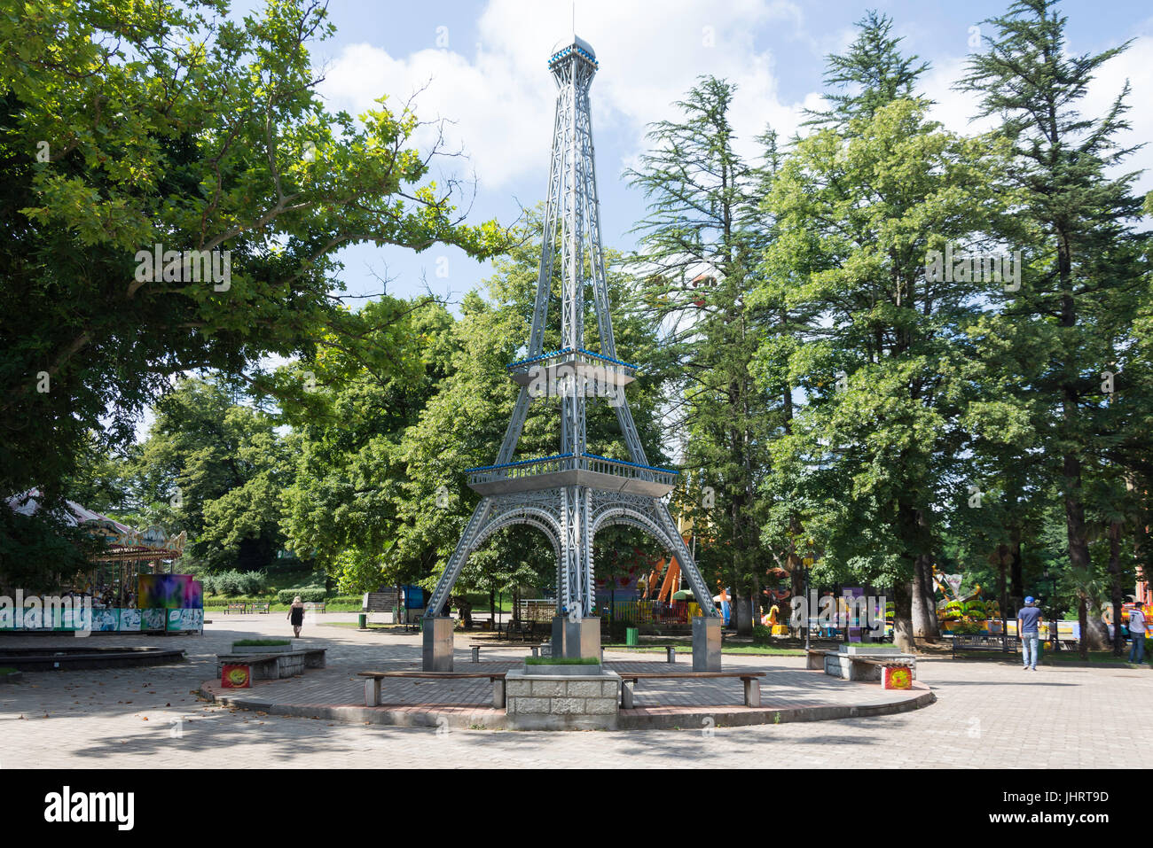 Replica Torre Eiffel a Besik Gabashvili Park, Kutaisi, Imereti provincia (Mkhare), Georgia Foto Stock