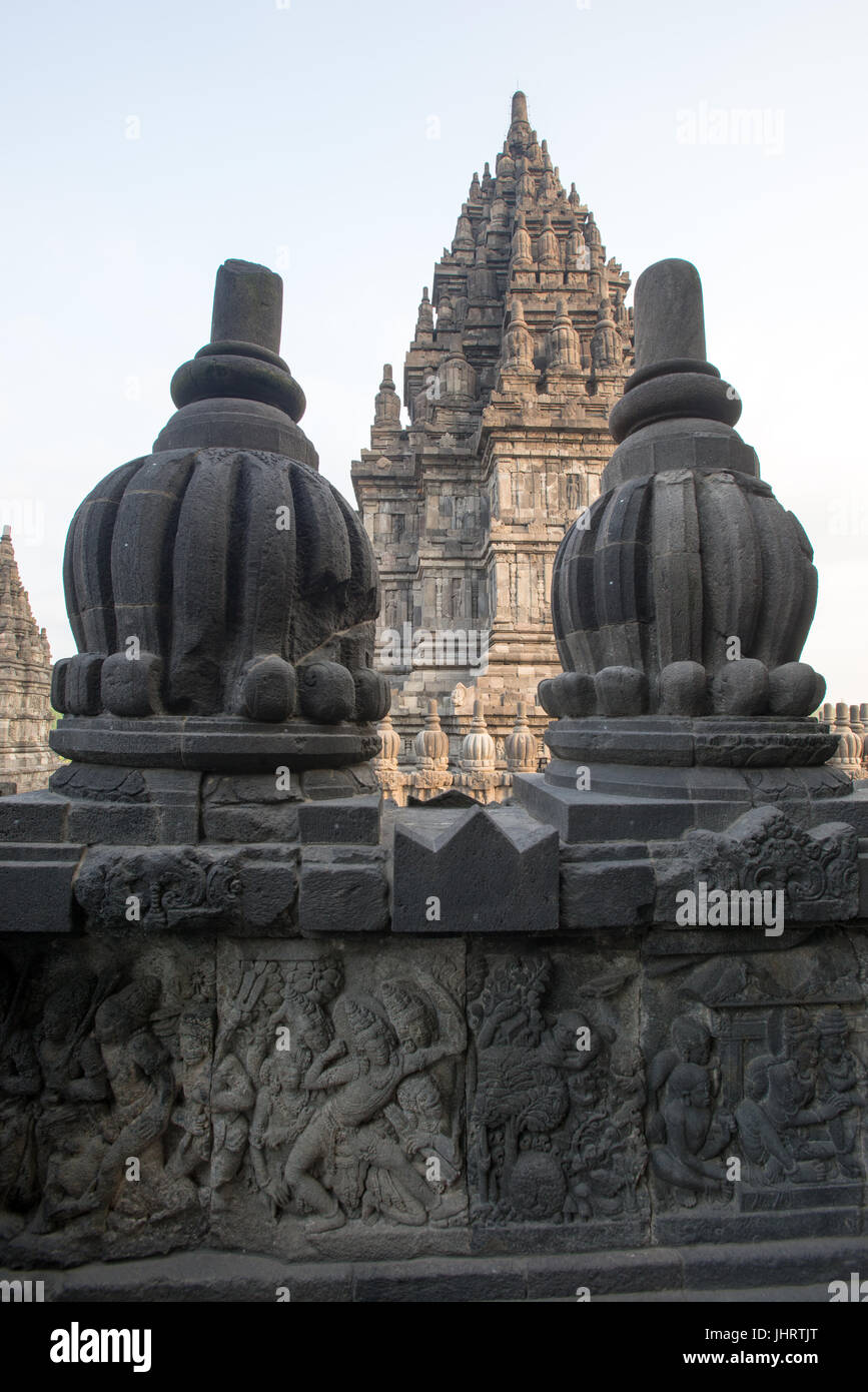 Prambanan IX secolo tempio indù composto, Yogyakarta Java Indonesia. Foto Stock