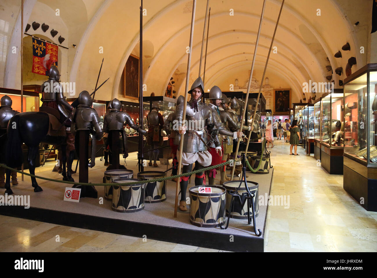 La famosa collezione di armi in Armeria, a La Valletta, Malta Foto Stock