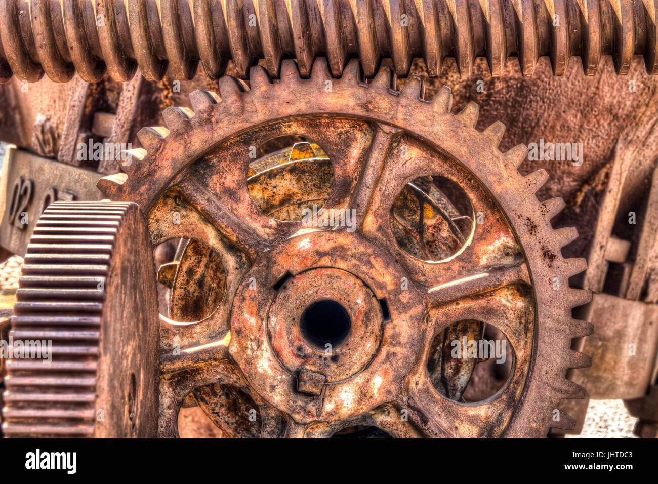 Il vecchio del macchinario minerario Foto Stock