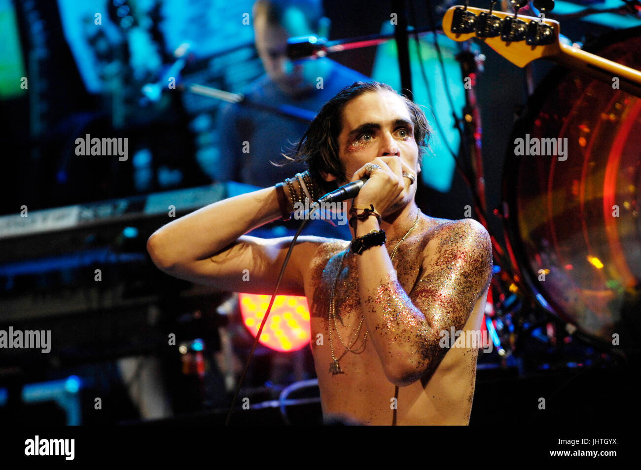 Tyson Ritter tutti americani rifiuta di eseguire Vans warped tour XV anniversario del club nokia settembre 6,2009 los angeles. Foto Stock