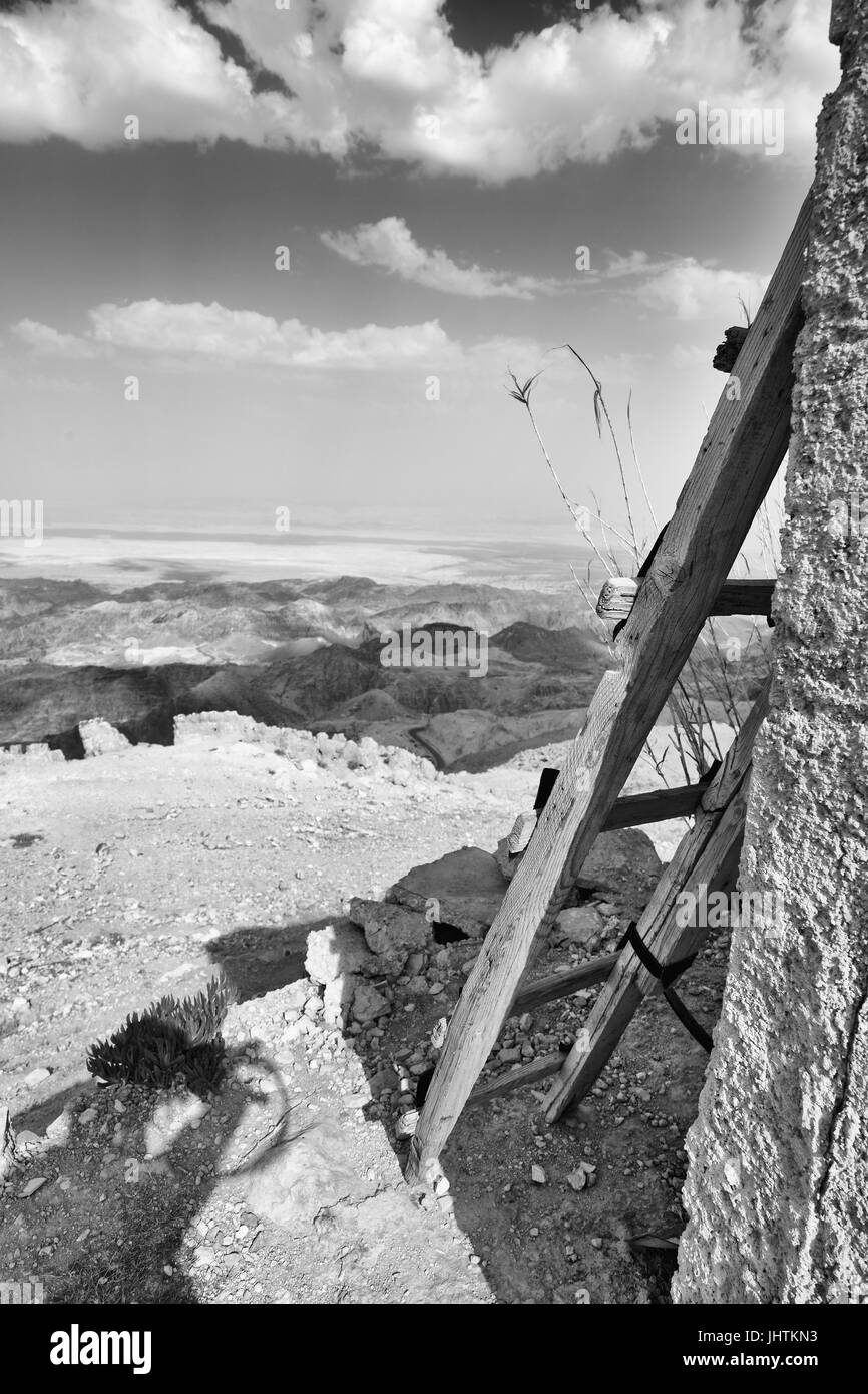 In montagna di eden in Giordania la vista dal castello di antiquariato Foto Stock