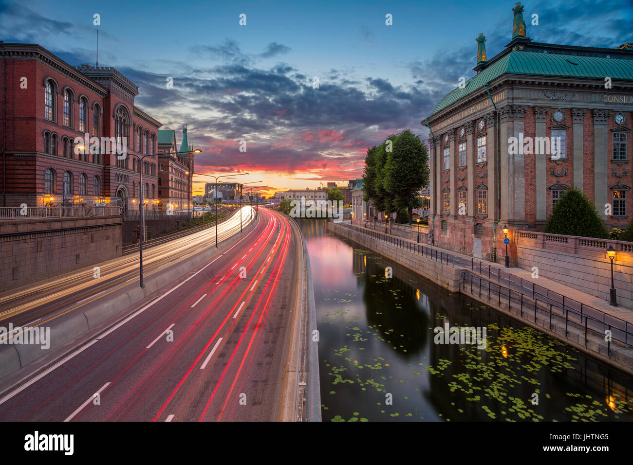 Stoccolma. Immagine della città vecchia di Stoccolma, in Svezia durante il tramonto. Foto Stock