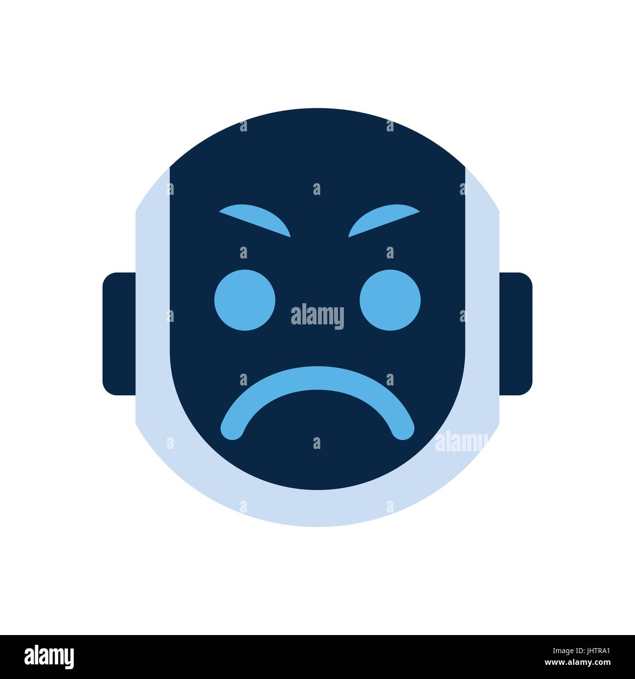 Il Robot Face Icona volto arrabbiato emozione Emoji robotica Illustrazione Vettoriale