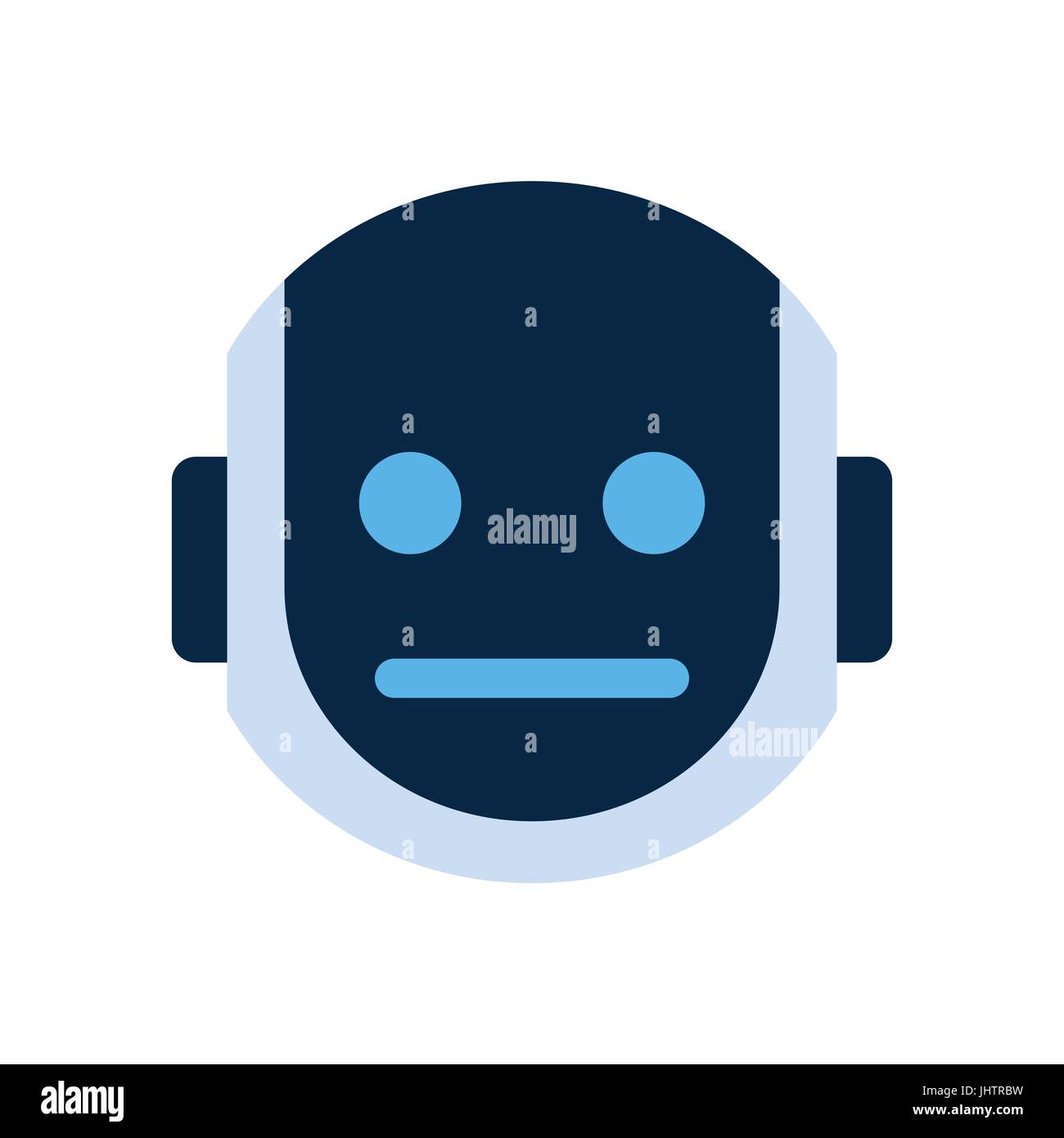 Il Robot Face Icona triste Dissappointed emozione Emoji robotica Illustrazione Vettoriale