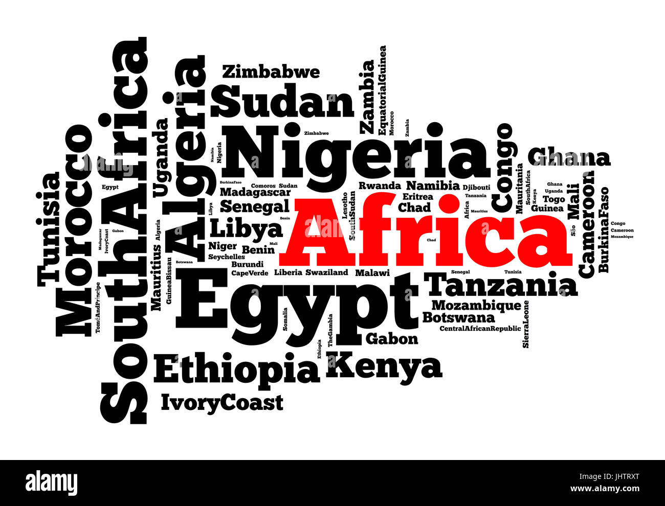 Nazioni in Africa Foto Stock