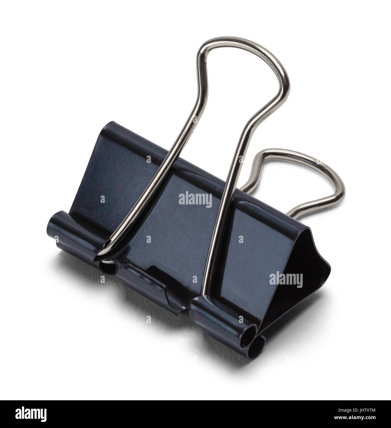 Carta Clip legante isolati su sfondo bianco. Foto Stock