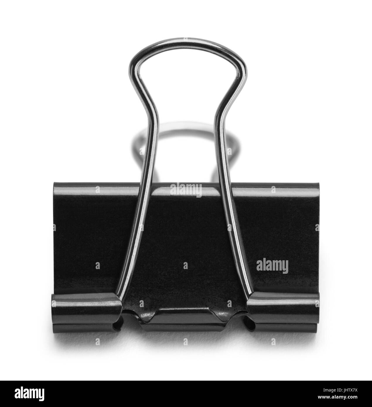 Nero Clip legante isolati su sfondo bianco. Foto Stock