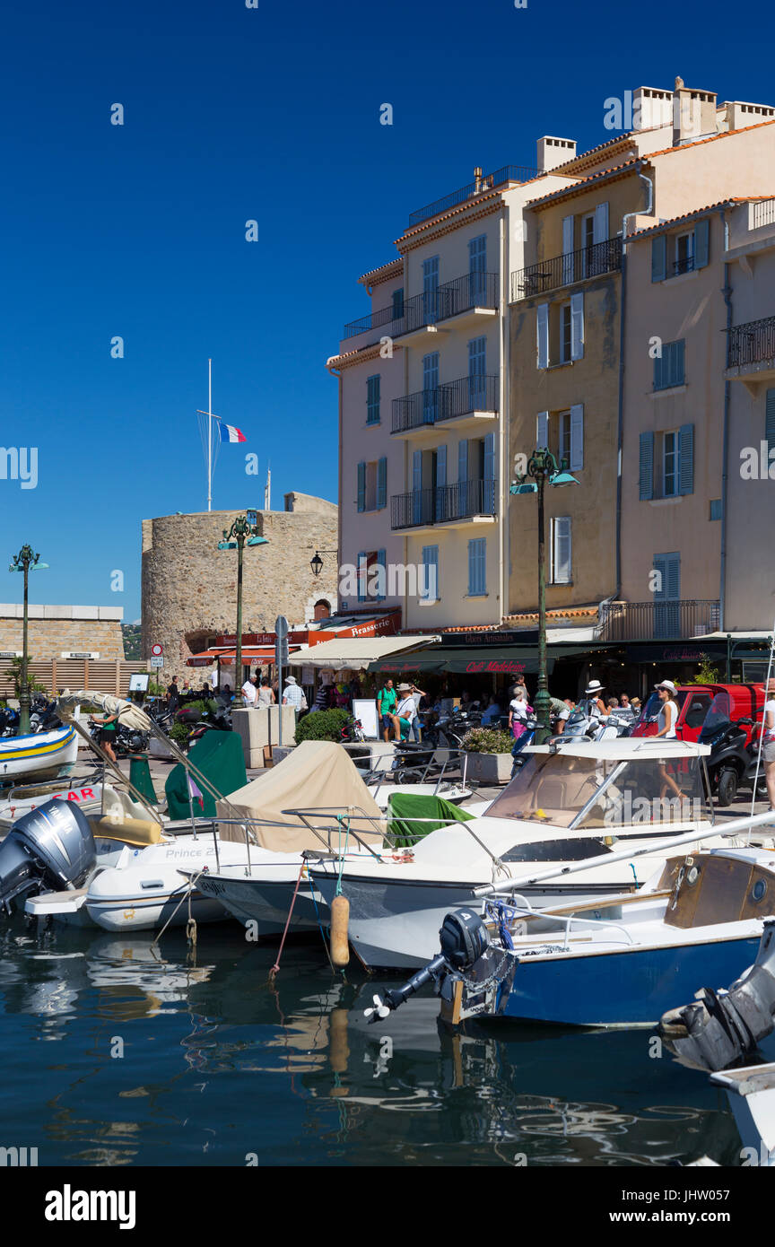 Porto di Saint-Tropez ( Le Vieux Port de Saint Tropez, Francia Foto Stock