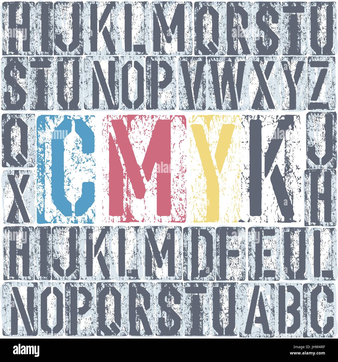 CMYK per la stampa tipografica poster. Vettore, EPS8 Illustrazione Vettoriale
