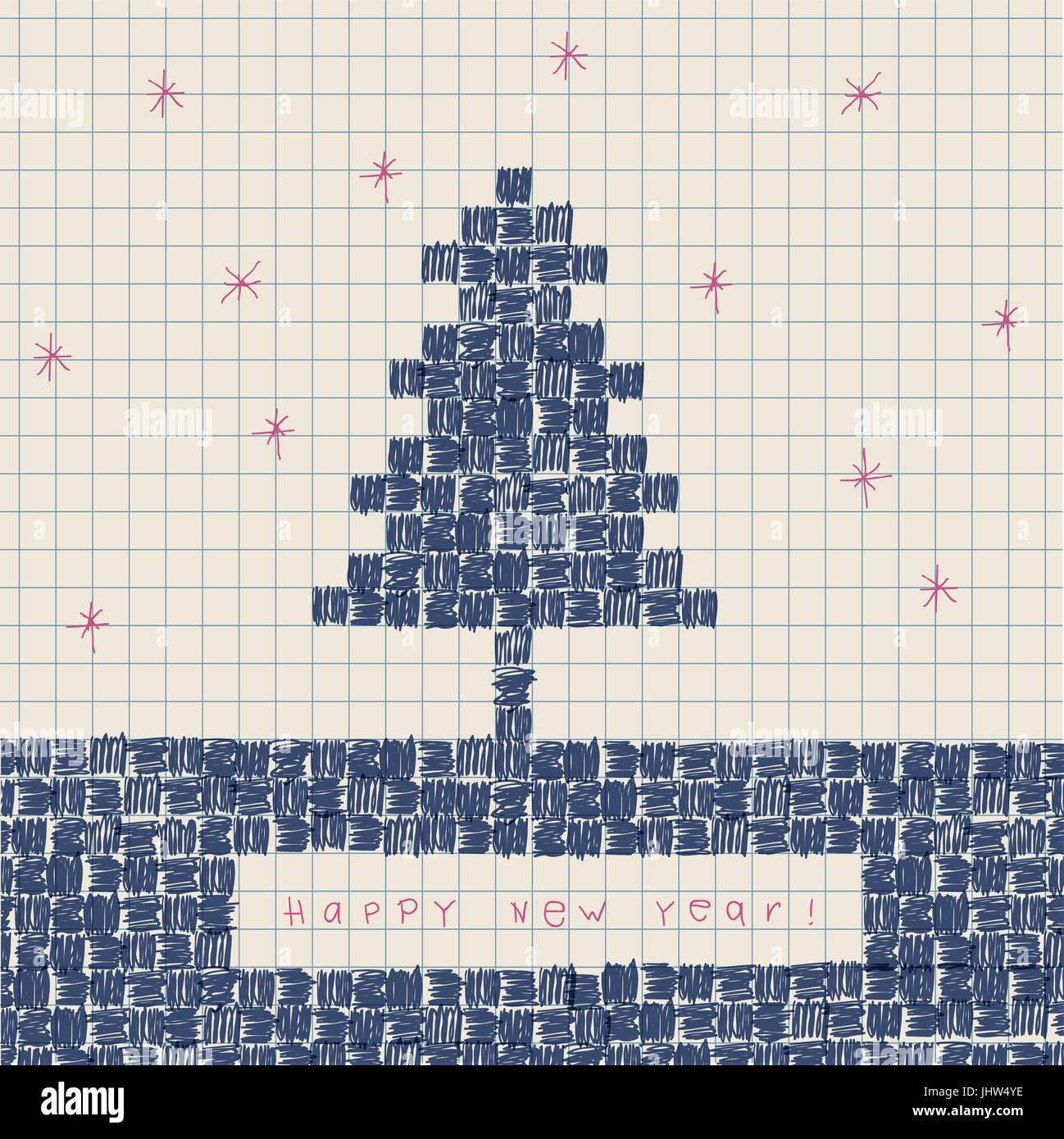 Anno nuovo concetto. Abstract scarabocchi illustrazione, EPS10. Illustrazione Vettoriale