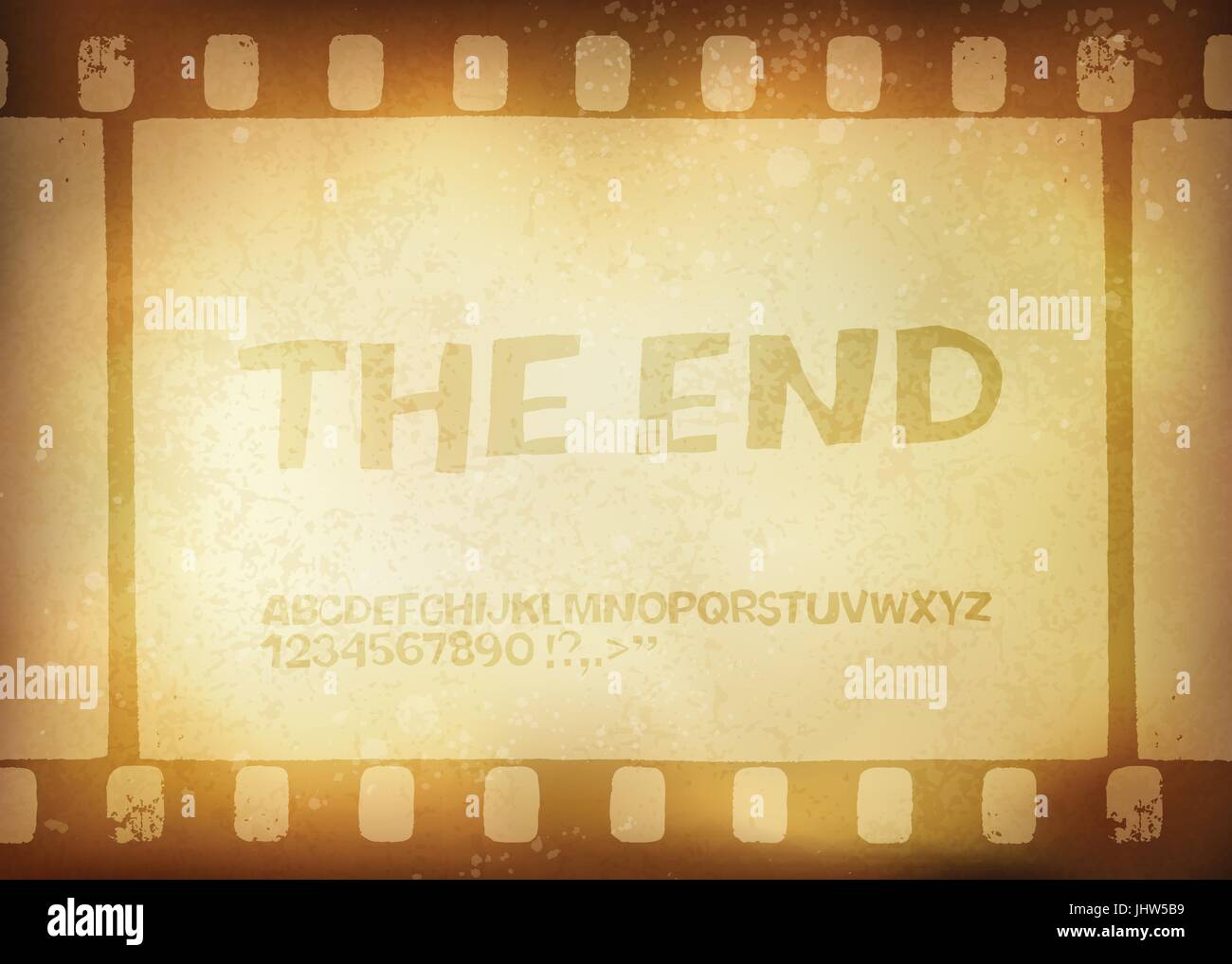 Vecchio filmina. Il finale del film frame. Illustrazione vettoriale EPS10 Illustrazione Vettoriale