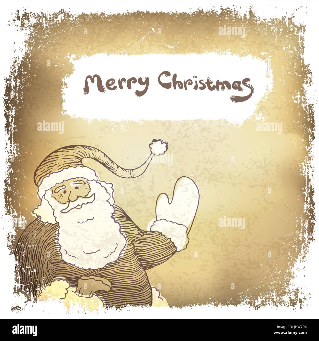 Stagioni di biglietto di auguri in stile vintage nel telaio di grunge. Illustrazione vettoriale EPS10 Illustrazione Vettoriale