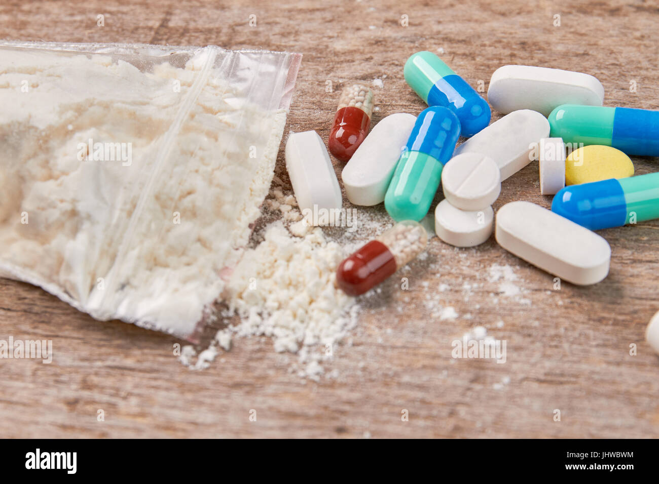 Uso di droghe uccide la salute. Foto Stock