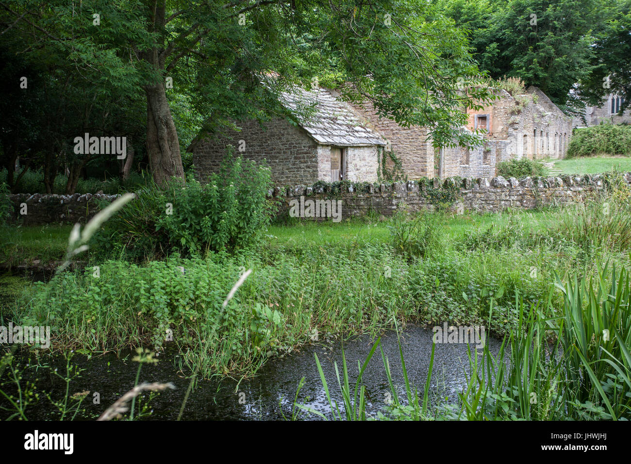 Tyneham Village, vicino a Wareham, Dorset. Parte dell'Purbecks. Evacuata nel 1943 e rimane deserta. La chiesa e la scuola solo edifici intatti. Foto Stock