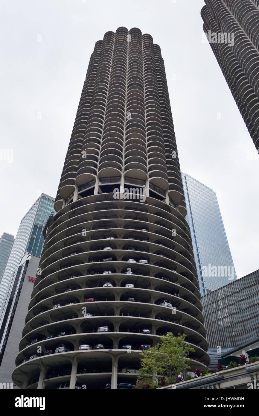 Marina City edifici in Chicago, IL, Stati Uniti d'America. Foto Stock