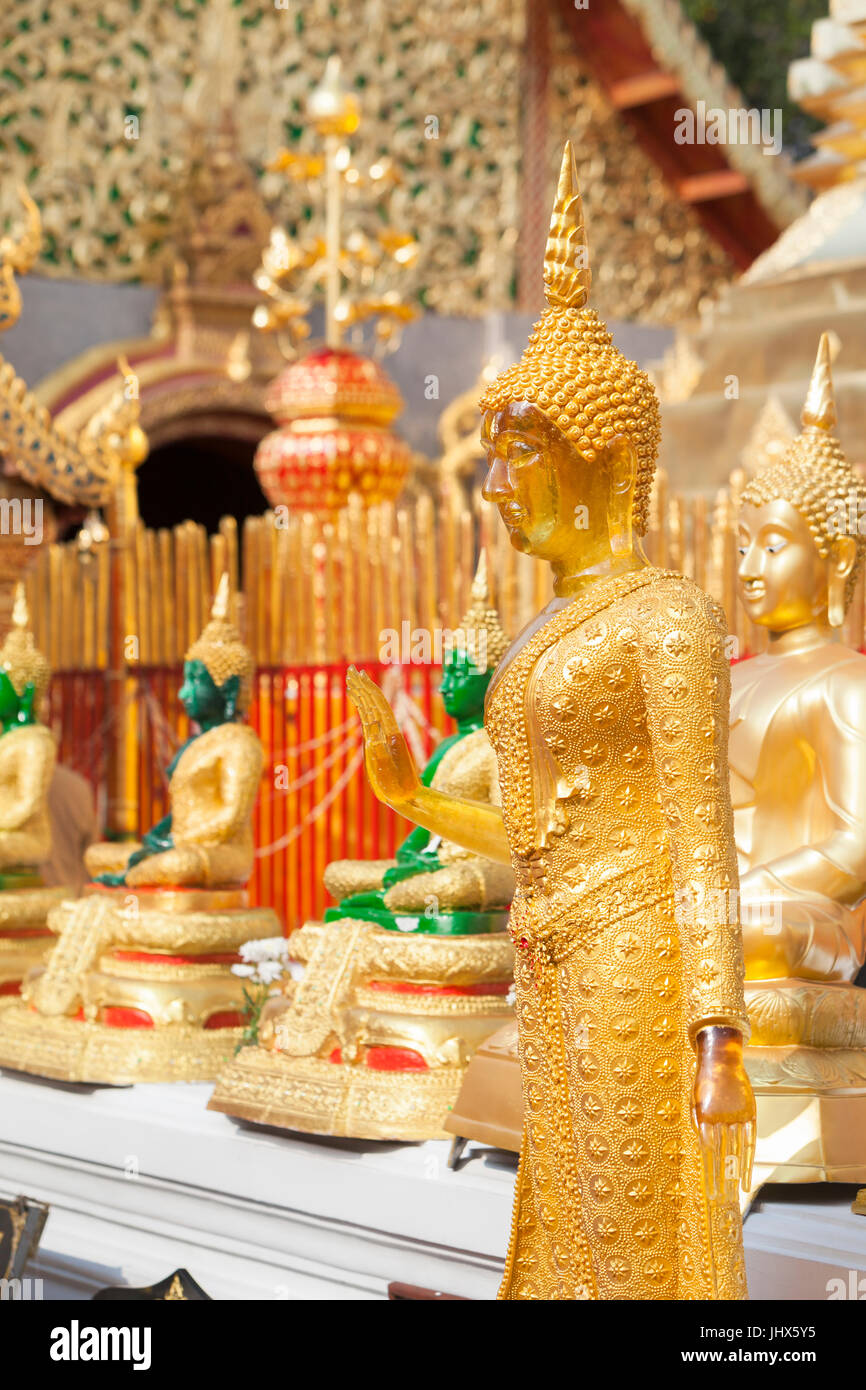 Jade statue di Buddha, Wat Phrathat Doi Suthep, Chiang Mai, Thailandia Foto Stock