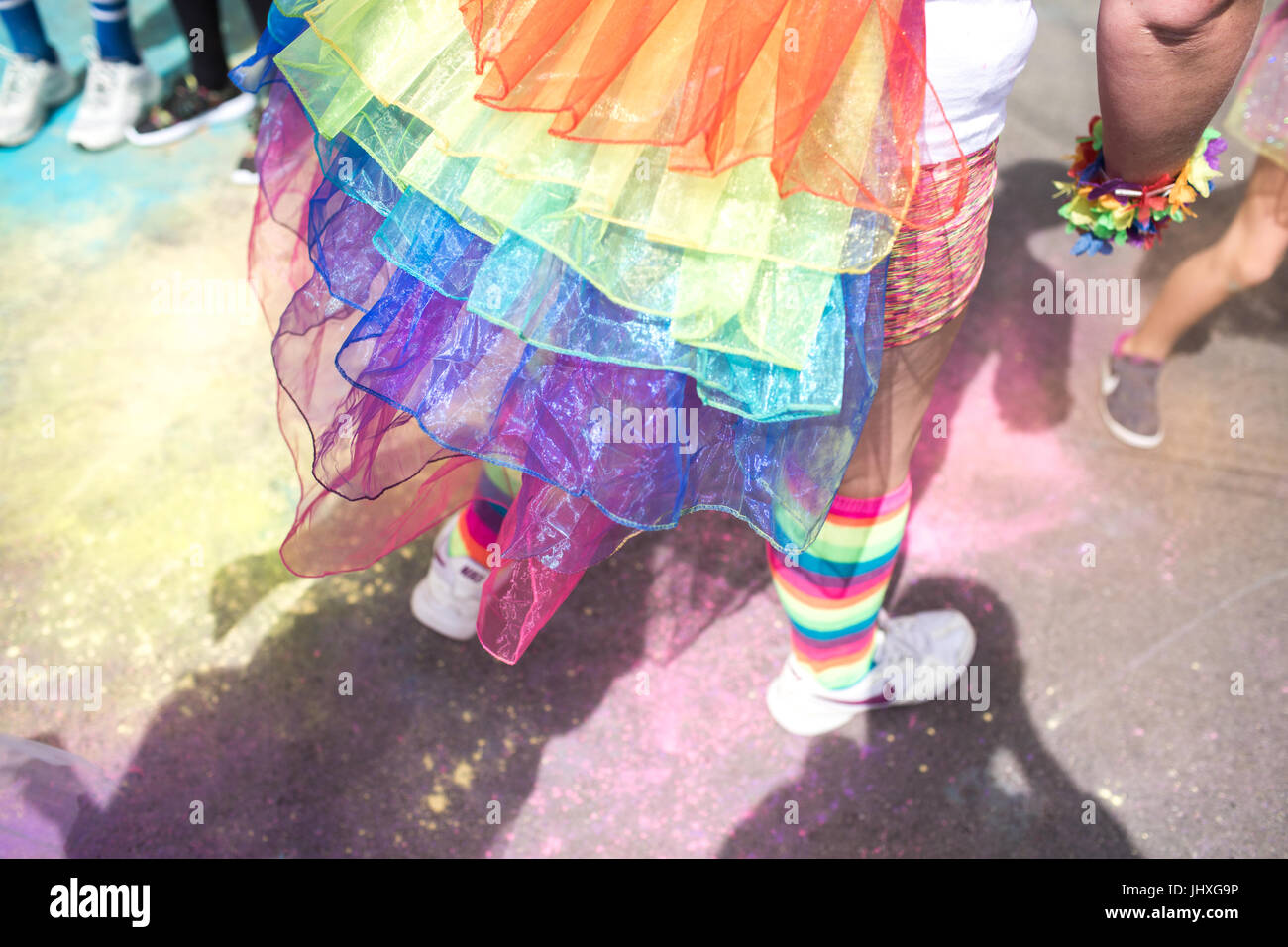 Scene dal Colour Run in Lussemburgo nel 2017 Foto Stock Scene dal Colour Run in Lussemburgo nel 2017 Foto Stock