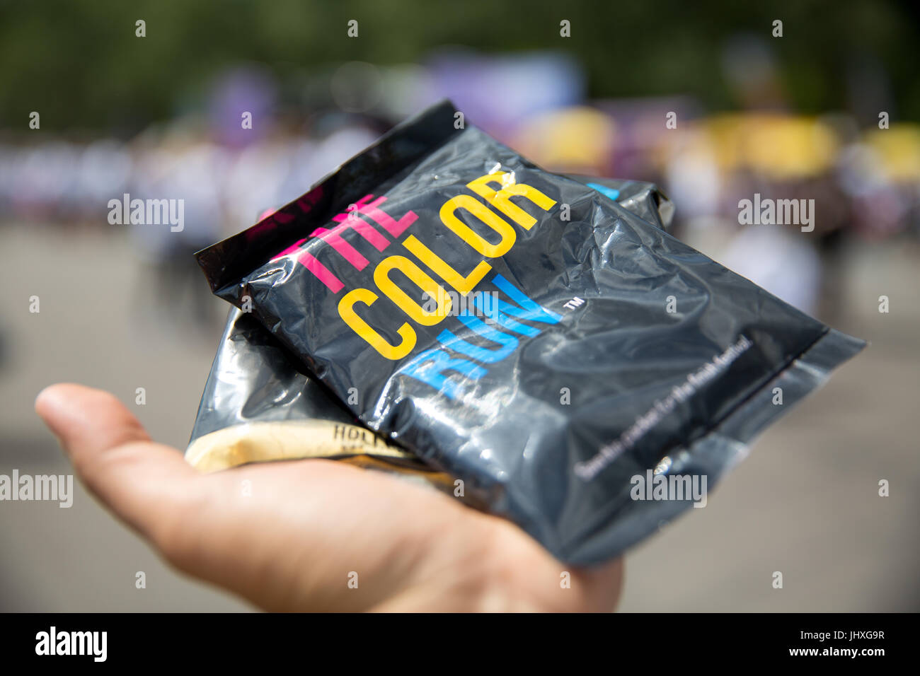 Scene dal Colour Run in Lussemburgo nel 2017 Foto Stock Scene dal Colour Run in Lussemburgo nel 2017 Foto Stock