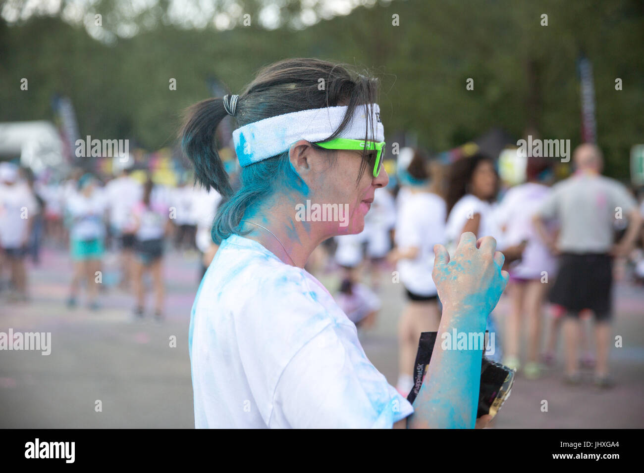 Scene dal Colour Run in Lussemburgo nel 2017 Foto Stock Scene dal Colour Run in Lussemburgo nel 2017 Foto Stock