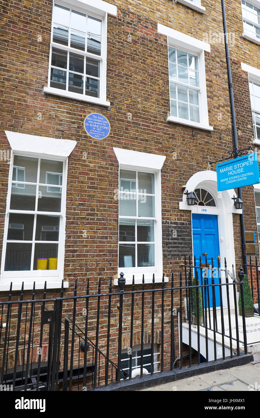 Marie Stopes House Londra Centrale Clinic, Whitfield Street, Bloomsbury, London, Regno Unito Foto Stock