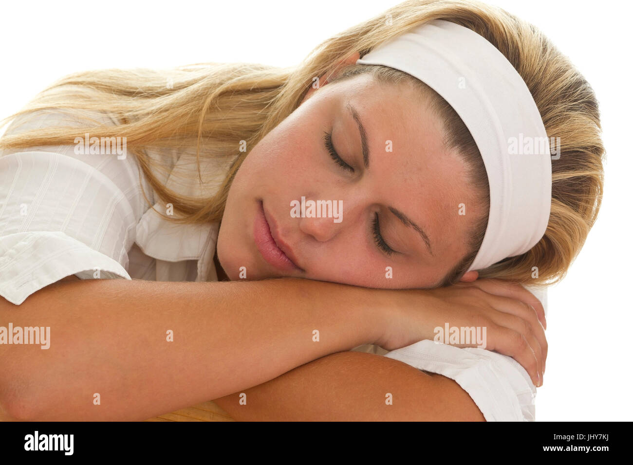 Sleeping giovane donna - Giovane donna dorme Schlafende junge Frau - Giovane donna è in stato di stop Foto Stock