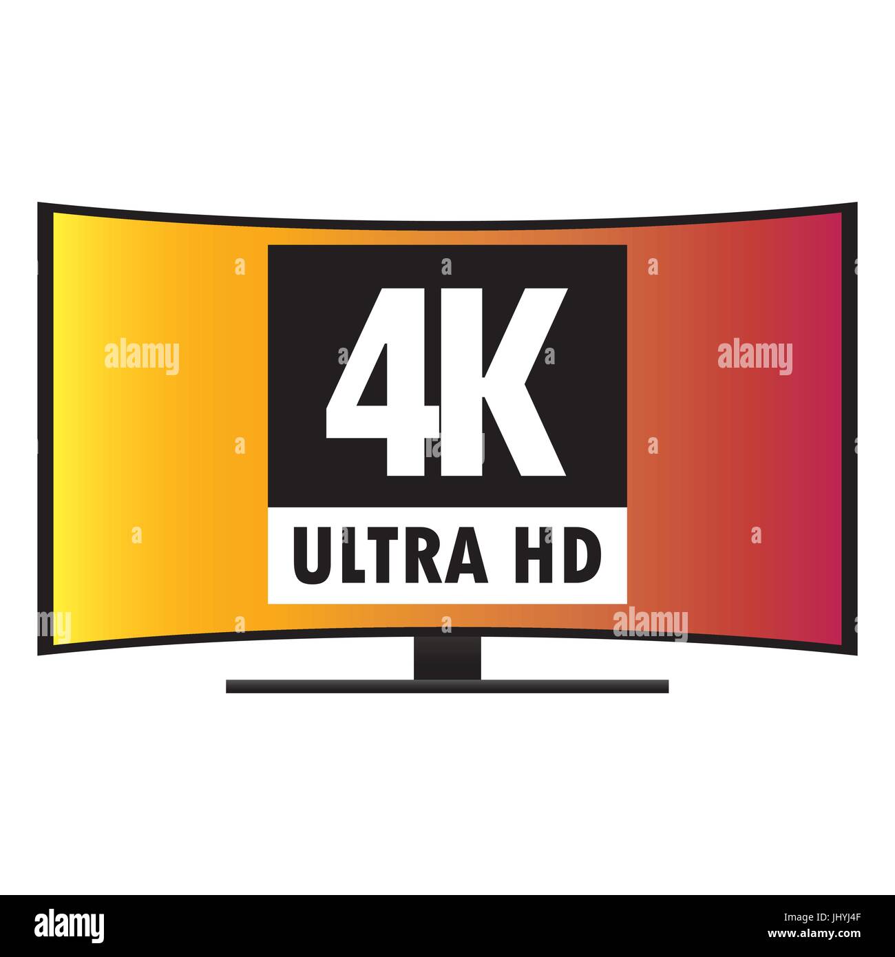 4K ultra moderno HD schermo curvo Smart TV, vettore Illustrazione Vettoriale