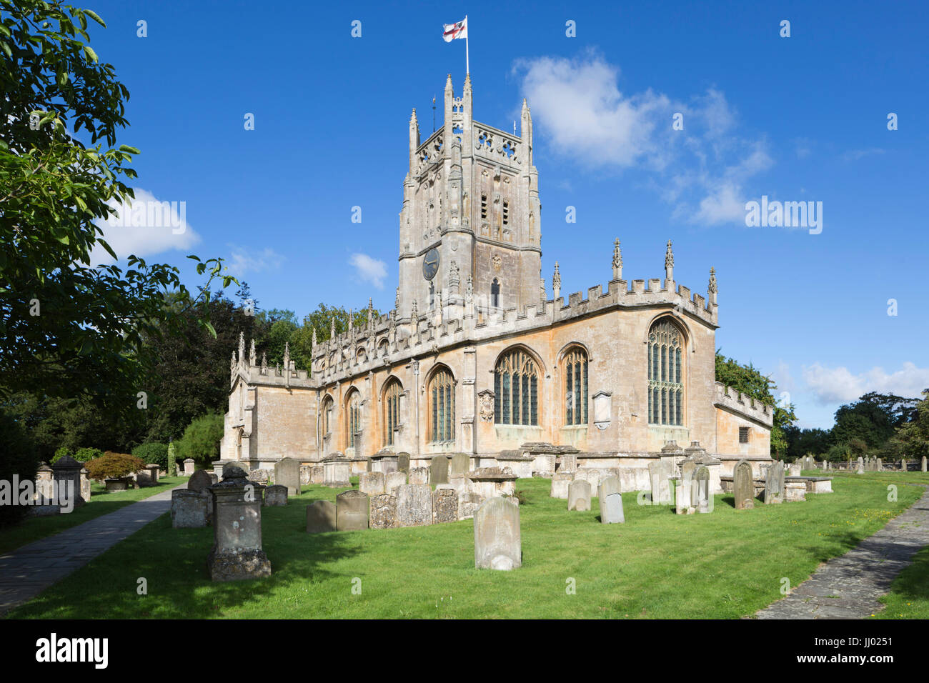 Chiesa di Santa Maria, Fairford, Cotswolds, Gloucestershire, England, Regno Unito, Europa Foto Stock